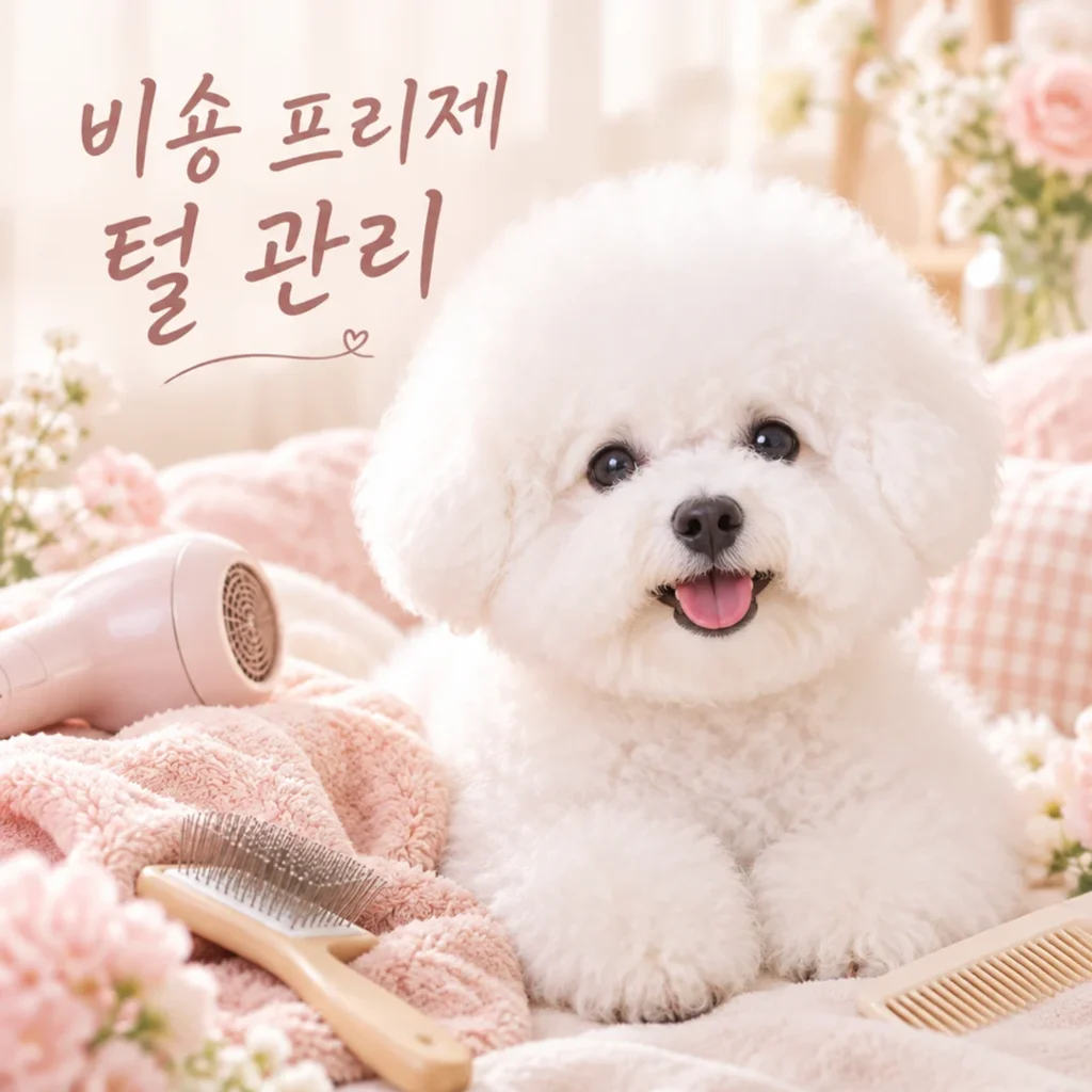 비숑 프리제 털 관리와 목욕 후 말리기 및 빗질 가이드