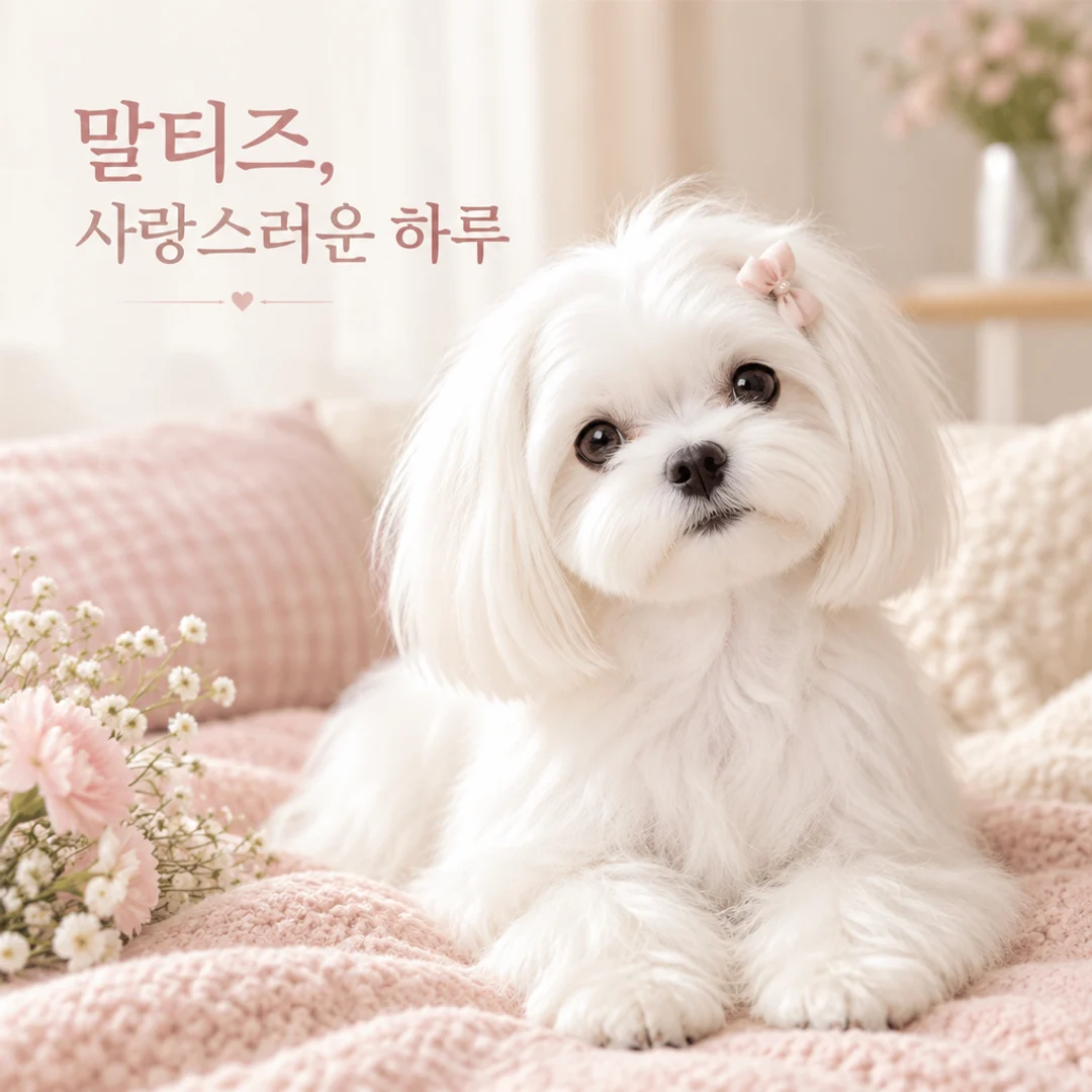 사랑스러운 말티즈 AI 이미지